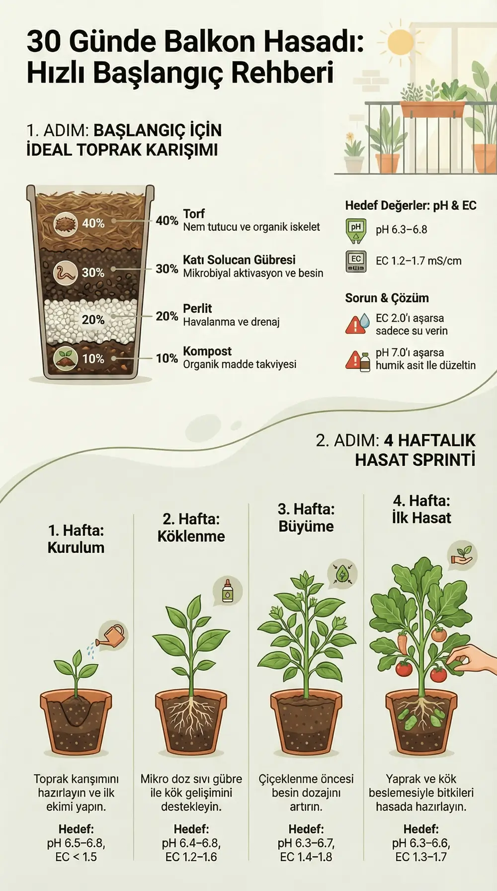 30 Günde Hasat İçin Besleme Planı